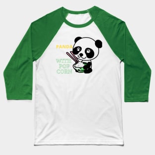 panda with popcorn Baseball T-Shirt